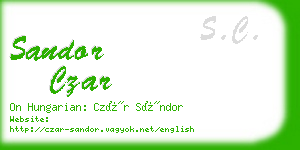 sandor czar business card